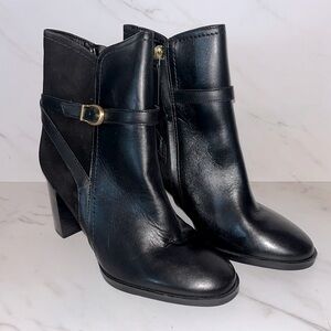 NEW Naturalizer 27 edit bexley black leather ankle heeled boots sz 8.  (E21)